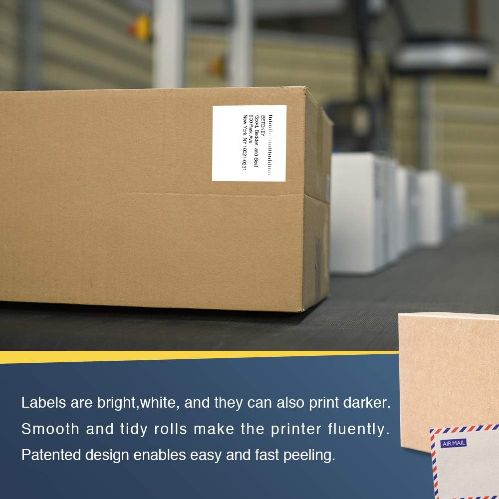 BETCKEY - Compatible DK-2205 Continuous Length 2-3/7" x 100'(62mm x 30.48m) Replacement Labels, Compatible with Brother QL Label Printers [10 Rolls with Refillable Cartridge Frame] : Office Products