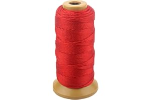 MCFANBE 328 Feet Twisted Nylon Line Twine String Cord for Gardening Marking DIY Projects Crafting Masonry (Red, 1.5mm-328 feet)