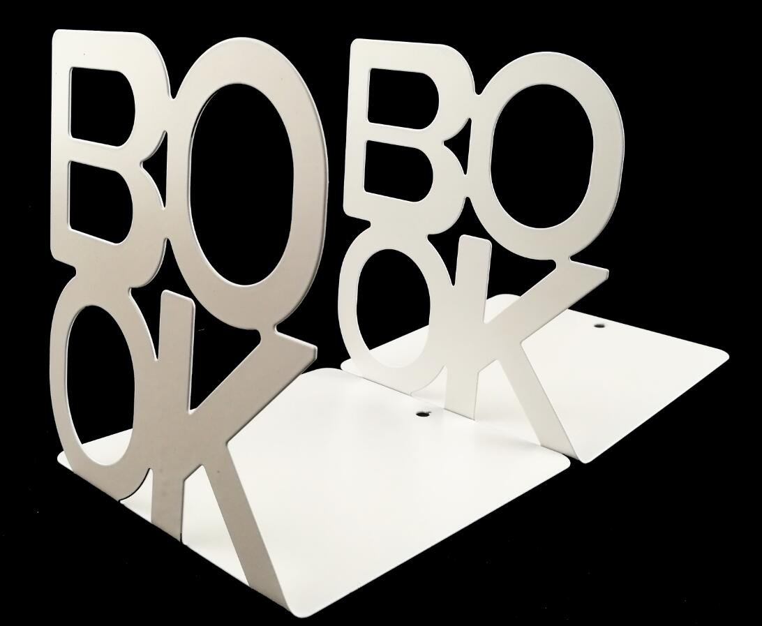 Winterworm Cute Fashion Book Style Nonskid Bookends Art Bookend Home Office Kitchen Book Shelf (White)