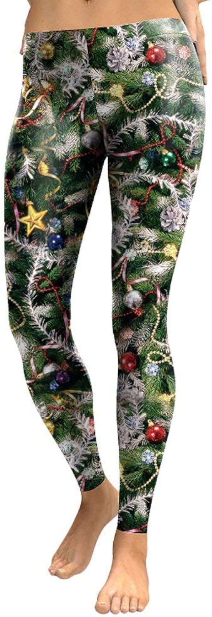 XGBDTJ Fashion Ladies Christmas Ugly Christmas Tree Leggings Pajama