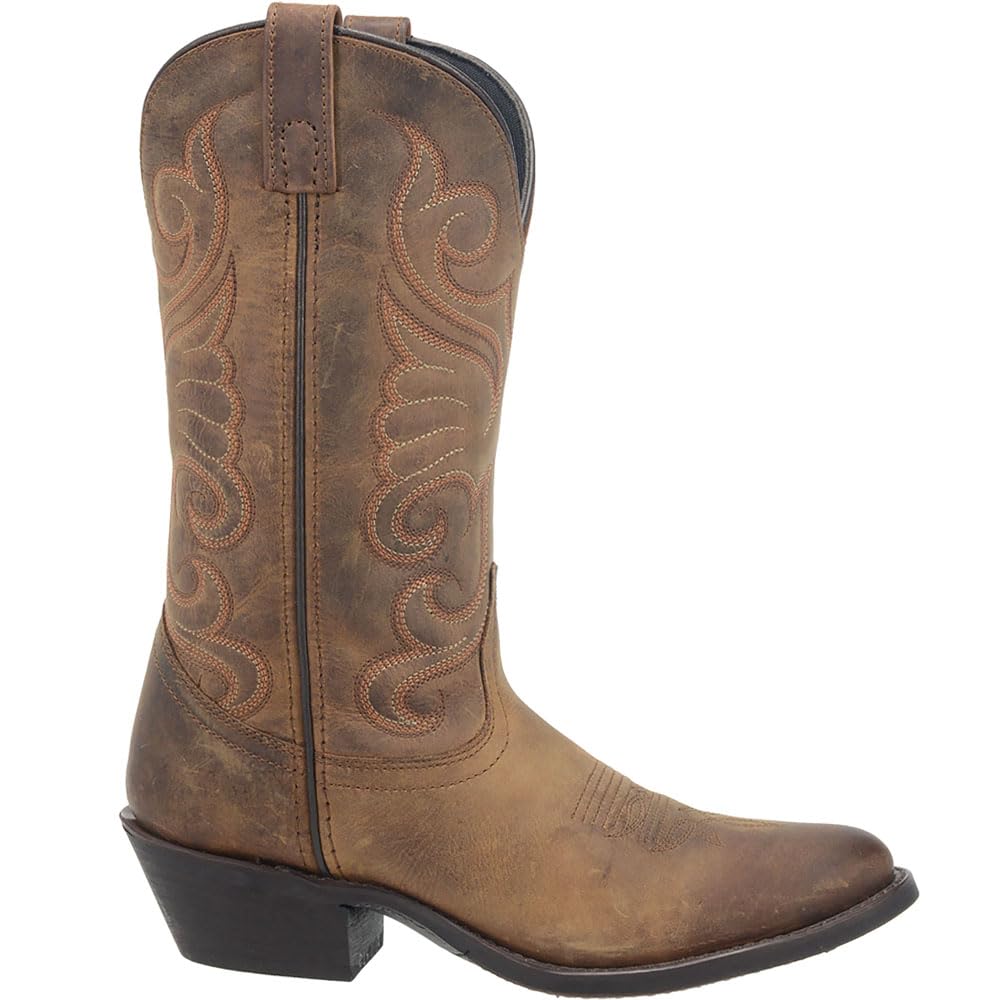 Photo 1 of Laredo Womens Bridget Embroidered Round Toe Casual Boots Mid Calf Low Heel 1-2" - Brown - Size 6 B