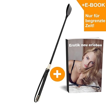 MTRUE® Premium Reitpeitsche Reitgerte erotische Peitsche Cosplay Toys Schwarz SM Spielzeug, Kunstleder, 60 cm lang