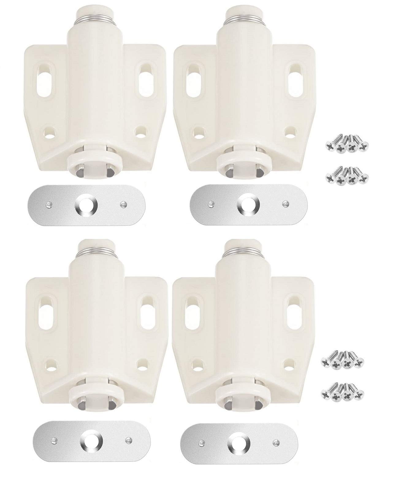 Magnetic Kitchen Cabinet Furniture Door Touch Push-Open Lock, White