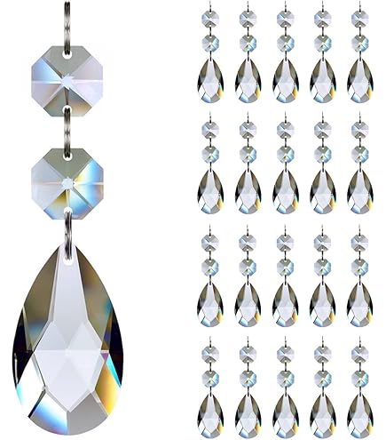 20 Pendentifs Goutte D'eau En Cristal K9 - Décoration Mariage, Noël, Lustre, Attrape-soleil