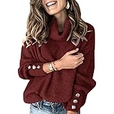 Sovelen Women's Oversized Turtleneck Chunky Pullover Sweaters Cowl Neck Long Sleeve Winter Slouchy Loose Knit Sweaters