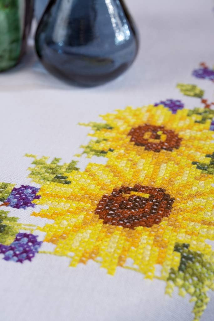 Vervaco "Sunflowers Tablecloth Embroidery, 100 Percent Cotton, Multi-Colour, 40 x 2 x 20 cm - Image 3