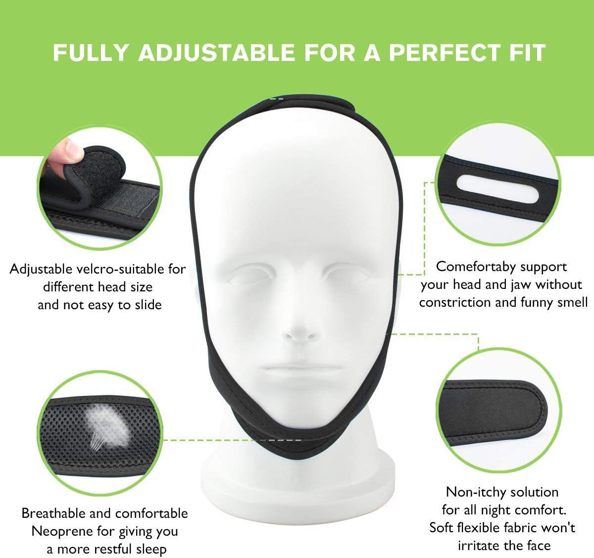Anti Snoring Chin Strap Ajustable Stop Snoring Solution for Men and Women, Anti Snoring Devices Snore Stopper Chin Straps Sleep AIDS for Snoring Sleeping Mouth Breather: Health & Personal Care
