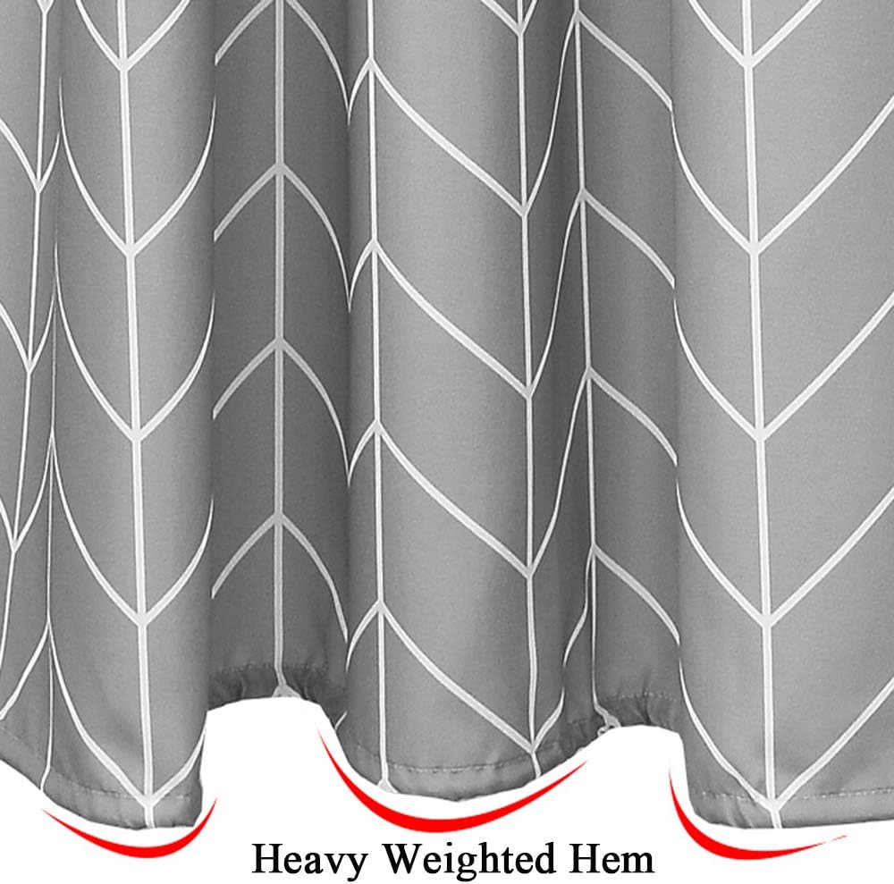 Aisaving Shower Curtain Polyester Fabric Bathroom Curtains Mould proof Water Resistant Shower Curtains with Plastic Curtain Rings and Heavy Weighted Hem - Image 4