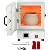 GmhXylophyte Kiln for Pottery, Electric Kiln for Home Use 2000w, Mini Ceramic Kiln &amp; Metal Melting Furnace, &plusmn;1℃ Digital Controller Muffle Furnace, for Jewelry, Glass, Clay