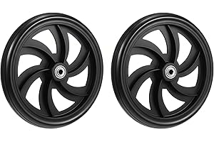 Viongna 7.5 Inch Replacement Wheelchair Wheels for Walkers, Anti-Slip Rubber Material, Wear-Resistant PU Tires, and Durable A