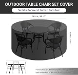 PATIO PLUS Round Garden Table Cover 163x71cm 600D Oxford Waterproof Windproof view 2