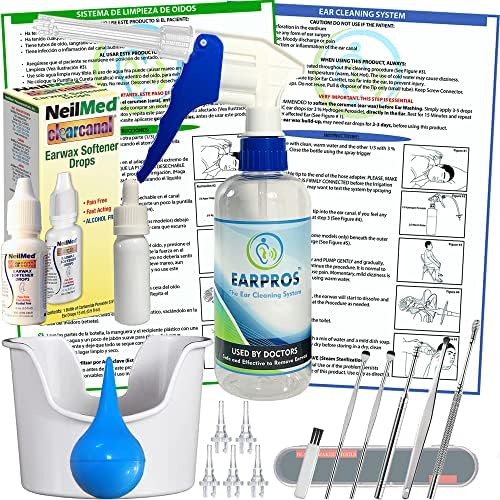 EARPROS Ear Wax Removal Syringe Kit with Ear Washer Bottle, Ear Drops
