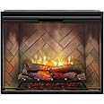 Dimplex Revillusion® 36 Inch Tall Built-in Electric Firebox - Herringbone Brick Background - Includes Realistic Faux Logset, Front Glass Panel, Firebox, and Plug Kit