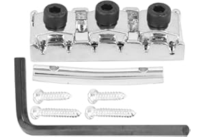 RITOEASYSPORTS 6 Strings Guitar String Locking Nut 42mm Electric Guitar String Nut with Mounting Screws and Wrench (GE100) Playing Accessories