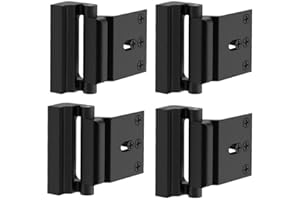 TOYFUL 4 Pack Door Reinforcement Locks with 16 Screws, Home Security Door Lock Stop for Toddler, Childproof Door Lock Night Lock Withstand 800 Lbs Black