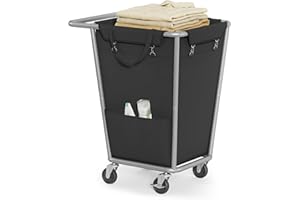 SONGMICS Laundry Basket with Wheels, 34.3 Gallons (130 L) Rolling Laundry Hamper with Removable Bag, Heavy-Duty Steel Frame, 