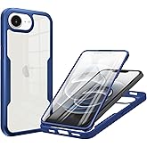 MRRSIWEI for iPhone 16e (Not 16) Case, [Built-in Screen Protector] [Military Grade Shockproof] 360° Full Body Clear Rugged Protective Case Cover for Apple 16e.Full Blue