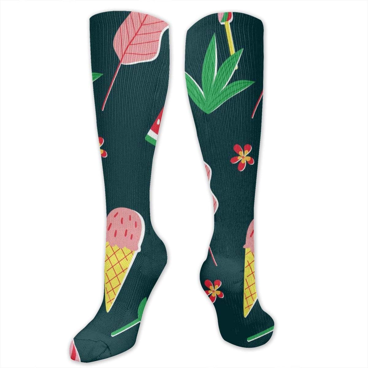 Calcetines de verano brillantes con helado de poliéster y algodón por