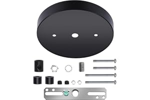 Canomo 5 1/8 Inches Ceiling Lighting Canopy Kit Single Head Pendant Light Plate Cover with All Mounting Hardware for Chandelier or Pendant Light (Black)