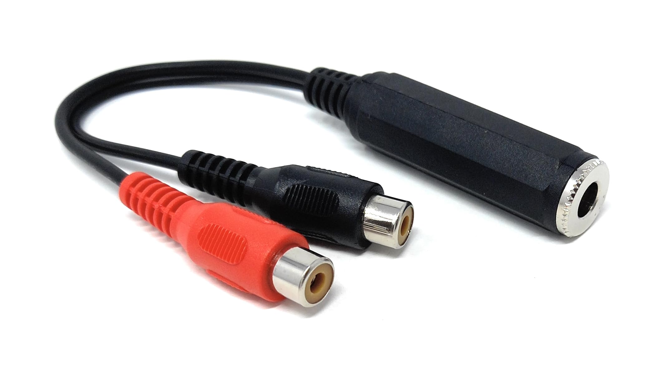 DRUT 6.35mm Mono Socket to Twin RCA Phono Sockets Audio Cable Adapter