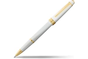 Cross Bailey Light Refillable Rollerball Pen Presented in a Everyday Gift Box - Medium Point, Black Ink, Polished White