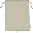 Augbunny 100% Cotton 8- by 10-Inch Muslin Bags with Drawstring, 12-Pack