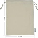 Augbunny 100% Cotton 8- by 10-Inch Muslin Bags with Drawstring, 12-Pack