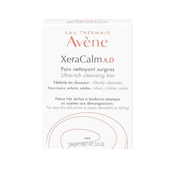 AVÈNE XERCALM A.D ULTRA-RICH CLEANSING BAR FOR ATOPIC DERMATITIS, ECZEMA PRONE SKIN, FRAGRANCE-FREE, 100 G