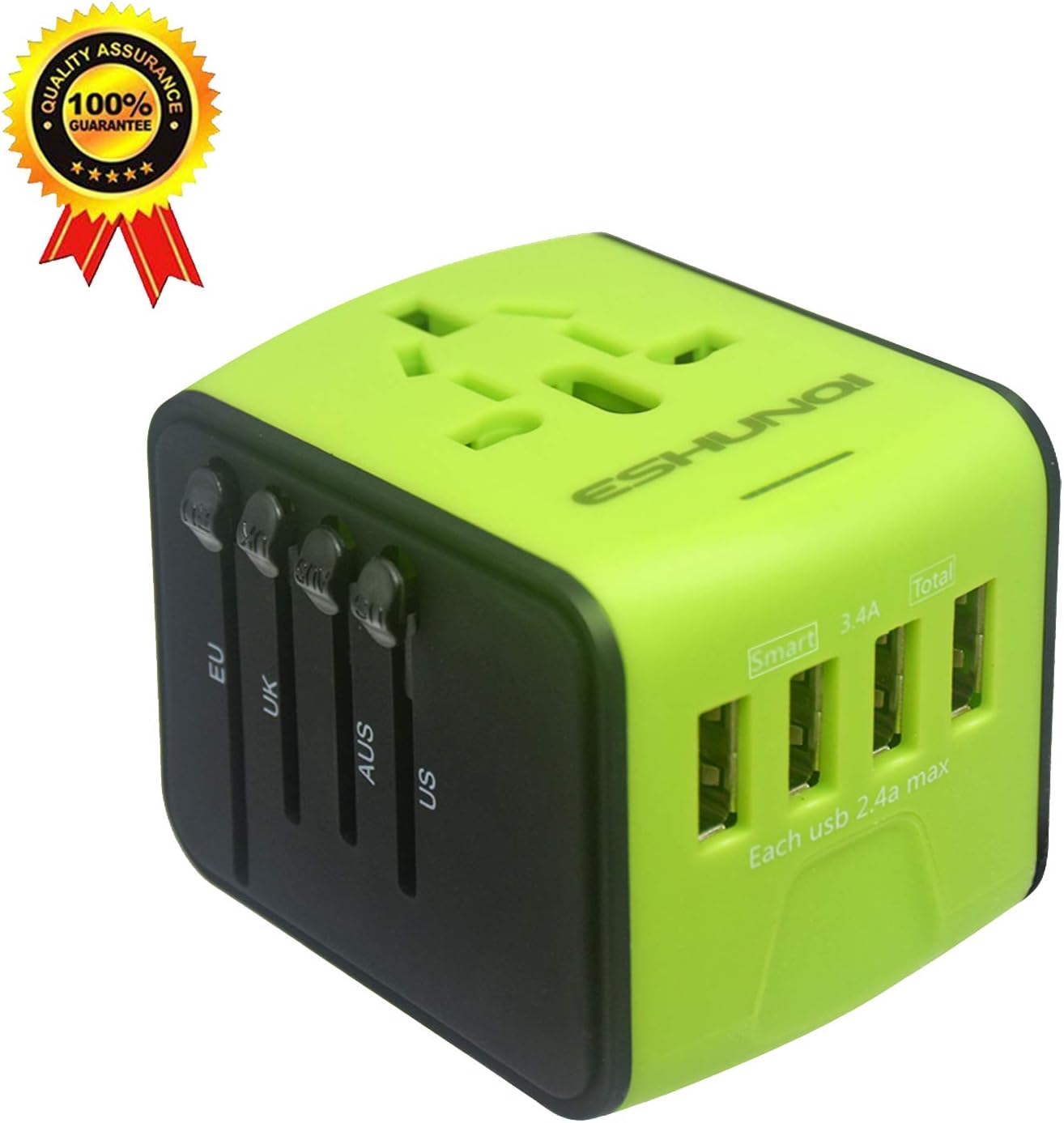 SONGDAY International Travel 3.4A 1500W 4 USB Ports All in One Worldwide AC Wall Outlet Plugs Universal Power Adapter