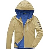 TBMPOY Men's Lightweight Rain Jackets Waterproof Raincoat with Hood Running Cycling Hiking Outdoor Windbreaker