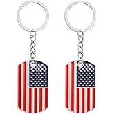 Lcbulu American Flag Keychain - 2 Pack Patriotic US Keyrings for Men, Souvenir Gifts for 4th of July, Labor Day, Christmas