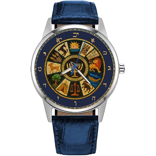 Hebrew Menorah Wristwatch Hebrew Numbers  main image 3