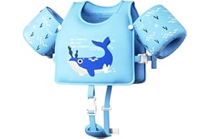 TOBSABPX Toddler Swim Vest, Toddler Floaties Fit 20-66LBS, Swim Vest for Toddlers Learning to Swim, Puddle Kids Jumper with Adjustable Strap, Swim Jacket Arm Floaties for Baby Boys Girls 1-7 Years Old