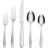 Oneida Mooncrest 45-Piece 18/0 Silverware Set for 8, Flatware | mirror finish, dishwasher safe | includes serving spoons and utensil set | cutlery set, wedding silverware