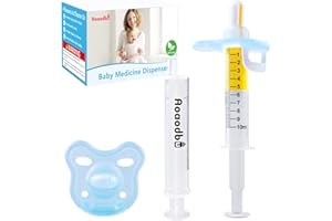 Aoaodbu Baby Medicine Dispenser, Baby Medicine Syringe, 0 months and up Baby Pacifiers, 100% Silicone Pacifiers, BPA-Free (Blue)