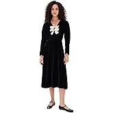 Sea Women's Seraphine Velvet Long Sleeve Midi Dress