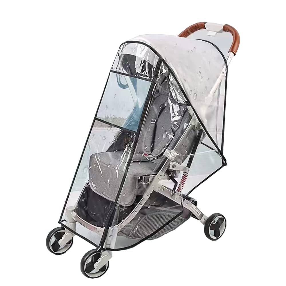 Universal Rain Cover for Pushchair Stroller Transparent Pushchair Rain Cover with Zip Baby Travel Weather Shield Baby Stroller Buggy Rain Cover Fit Most Strollers