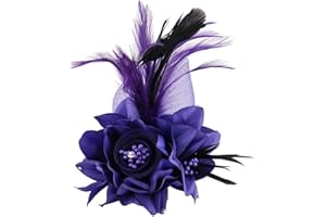 Song Qing Women's Fascinator Feather Tea Party Hat Hair Clip Pin Brooch Corsage Bridal Hairband Derby Hat Cocktail Wedding