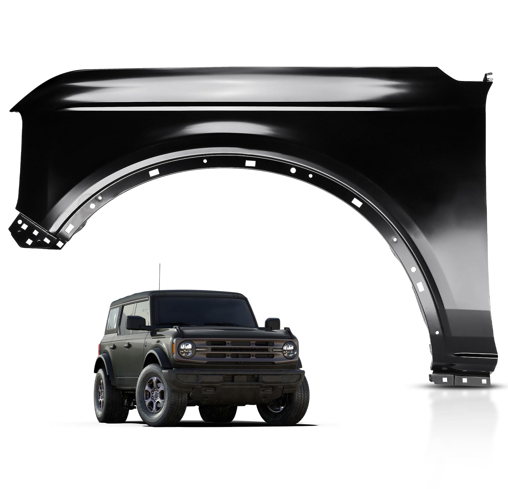 Photo 1 of YHTAUTO Front Left Driver Side Fender Primed Aluminum Compatible with Ford Bronco 2021-2023, Not Fit Everglades Model