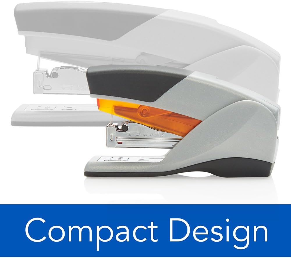 Swingline Stapler, Optima 25, Compact Desktop Stapler, 25 Sheet Capacity, Reduced Effort, Orange/Gray (66412) : Desk Staplers : Office Products