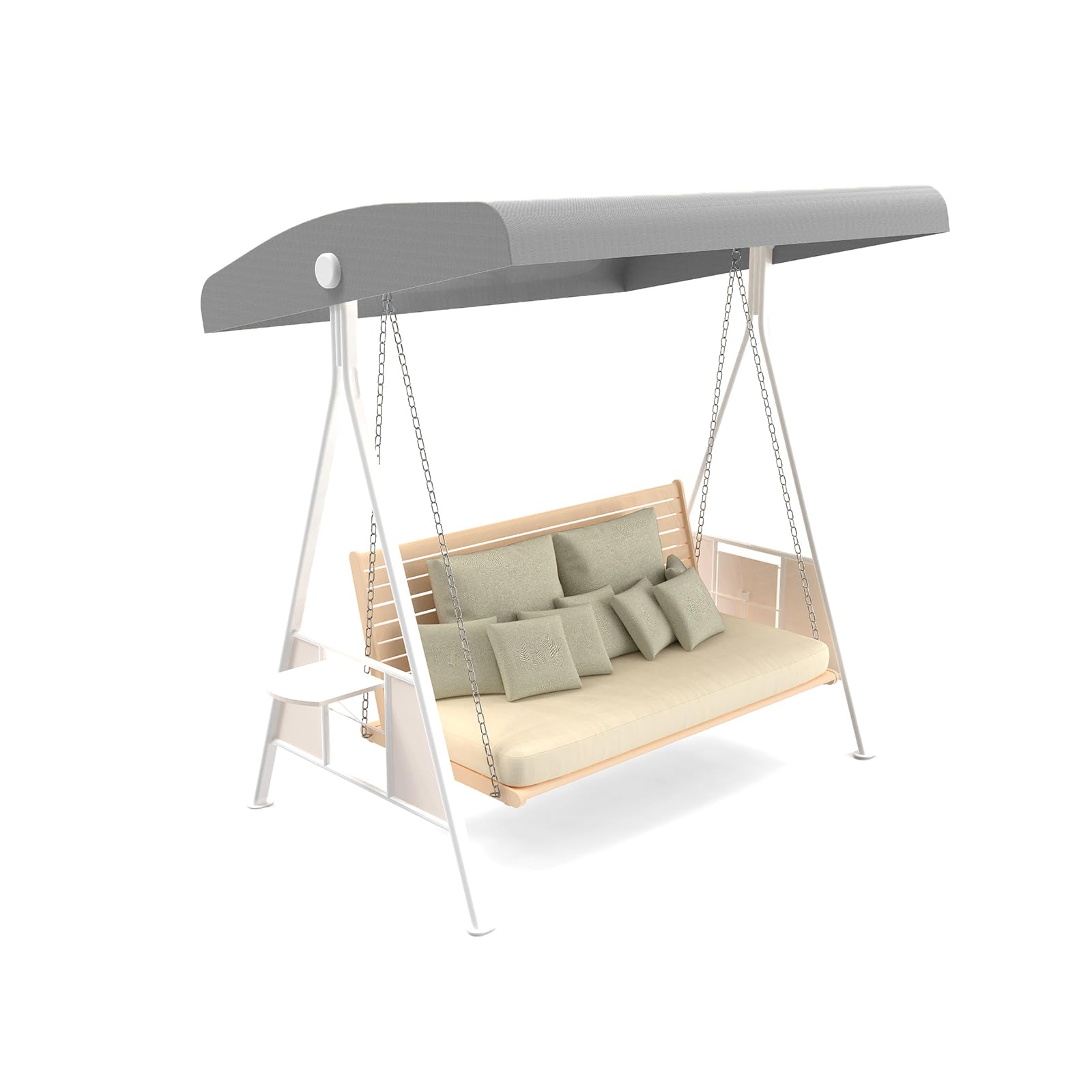 Photo 1 of Swing Canopy Replacement Cover,Outdoor Waterproof Patio Swing Canopy Replacement Top Cover, 3-Seater Porch Swings Covers for for Backyard, Porch,Patio Garden (Grey, 75" x 47" x7")