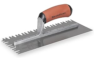 MARSHALLTOWN Sawtooth Notched Trowel, 11 x 4 1/2 Inch Steel Flooring and Tiling Trowel, Made in the USA, SAW11SD