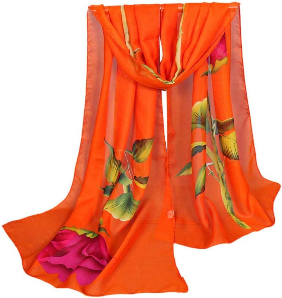 Women Scarf, CoKate Autumn Winter Soft Floral and Butterfly Print Chiffon Lightweight Scarf
