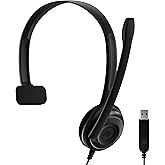 EPOS PC 7 USB Wired Headset – Lightweight Noise-Cancelling Boom Mic, Wideband Audio, Plug-and-Play USB-A, Crystal-Clear Calls for Skype, Zoom & Teams – Compatible with Windows, macOS, Chromeboo, Black