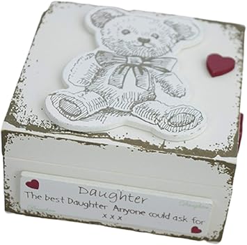 Caja de recuerdos para hija F1434E con diseño de oso: Amazon.es: Bricolaje y herramientas