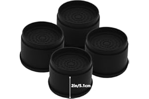 HANIHUA 4 Sets Furniture Risers 2 inch Black Bed Risers, Heavy Duty Round Stackable Bed Lifts Risers 2" or 4" for Table, Sofa, Couch, Desk, Adjustable Bed Frame Risers