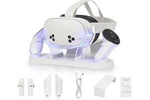 YIPUVR Magnetic VR Charging Station for Meta Quest 3S/Quest 3 Headset Handle Controller with LED Light, 2-3 Hour Fast Charging Dock, Quest3S ChargingStand for MetaQuest 3 Smart Touch Controller