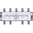 Cables Direct Online 8 Way Bi-Directional 5-2300 MHz Indoor and Outdoor Waterproof Coaxial Antenna Splitter for RG6 RG59 Coax Cable Satellite HDTV (8 Ports)