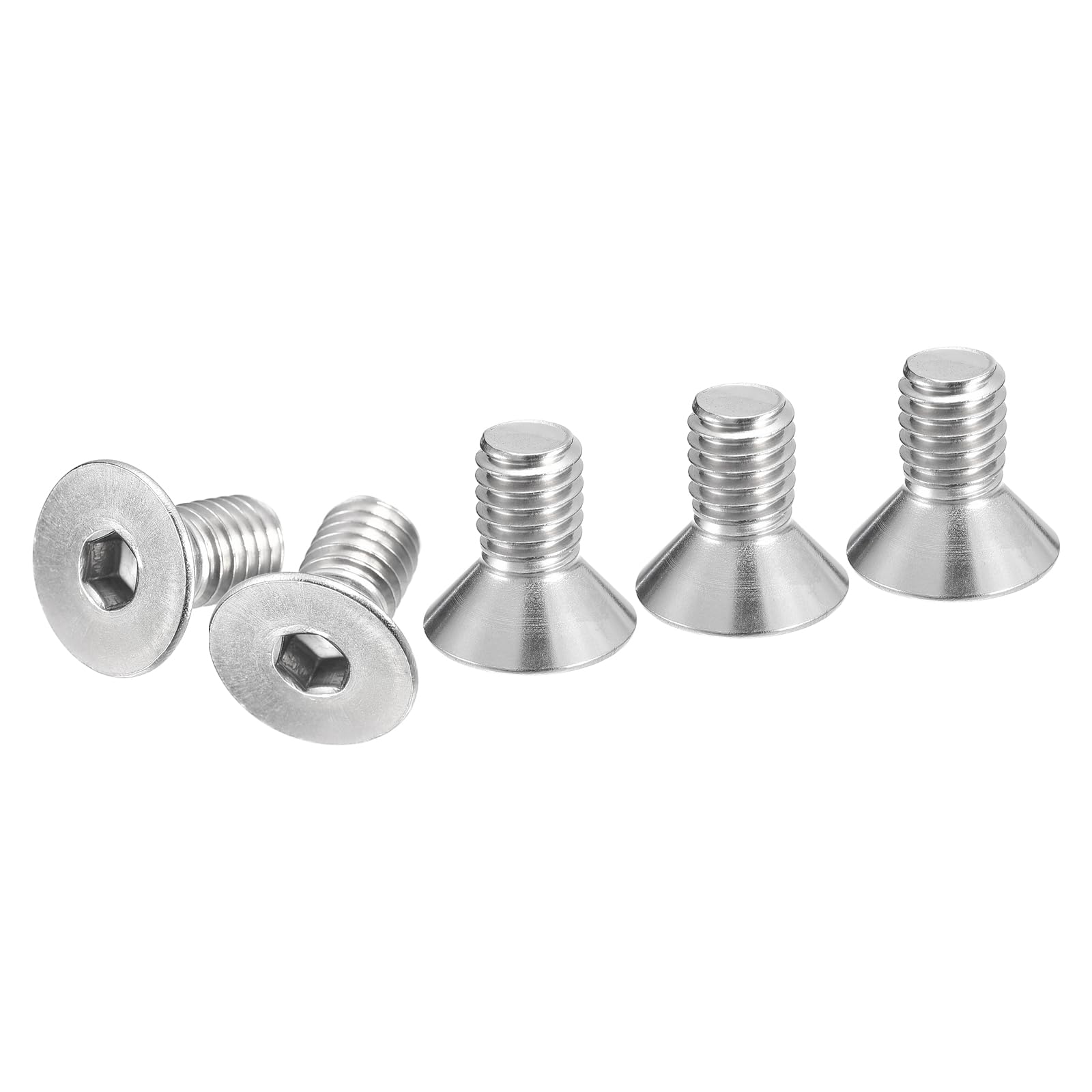 DTGN 3/8-16 x 3/4" Flat Head Socket Cap Screws, 15 Pack 304 Stainless Steel Hex Socket Flat Head Screws, Full Thread, Countersunk Bolts