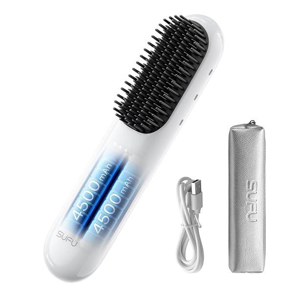 SUFU CORDLESS HAIR STRAIGHTENER BRUSH – 9000MAH BATTERY...